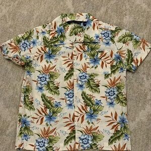 Janie and Jack Tropical Floral Shirt - Green, Blue, Brown
